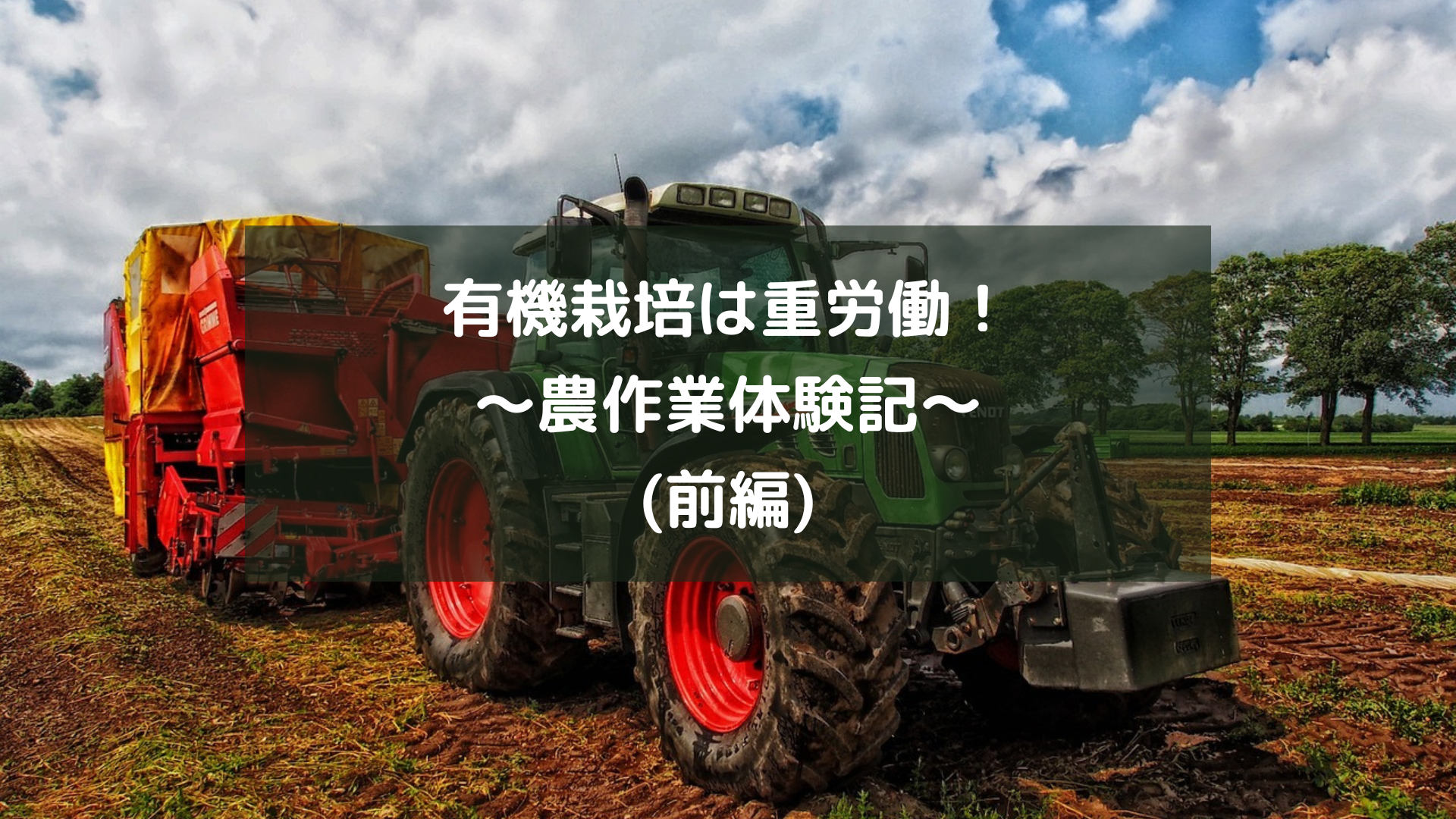 有機栽培は重労働！〜農作業体験記〜(前編)