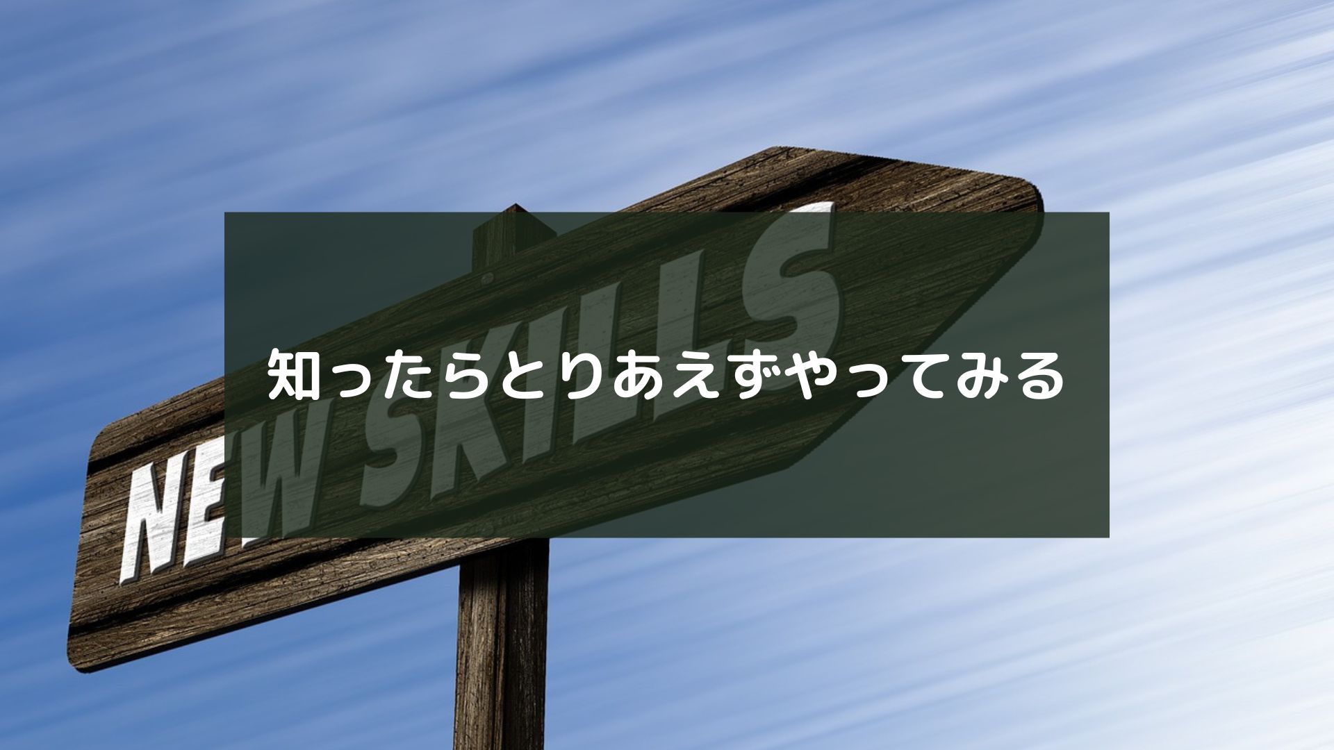 知ったらとりあえずやってみる