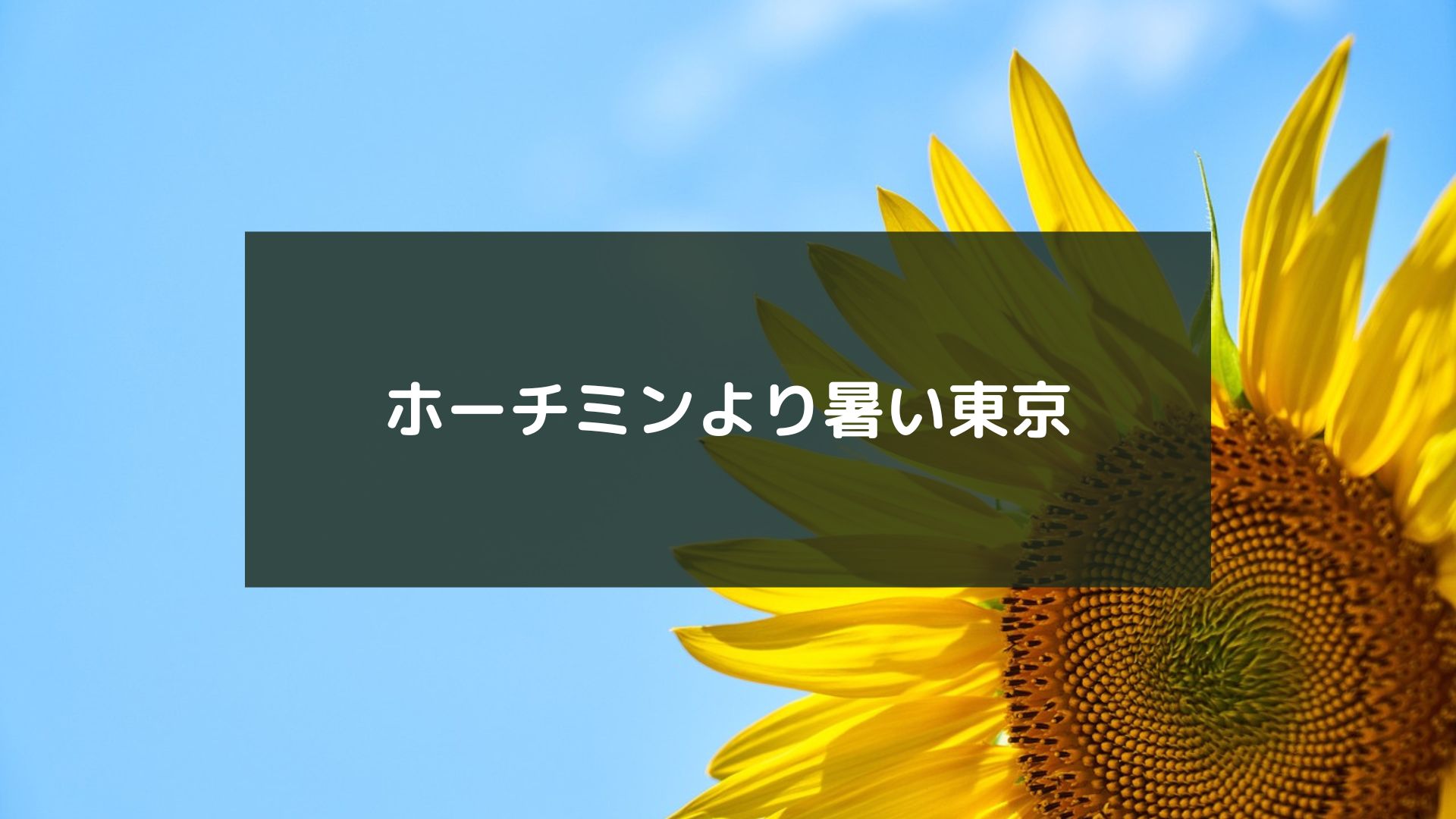 ホーチミンより暑い東京